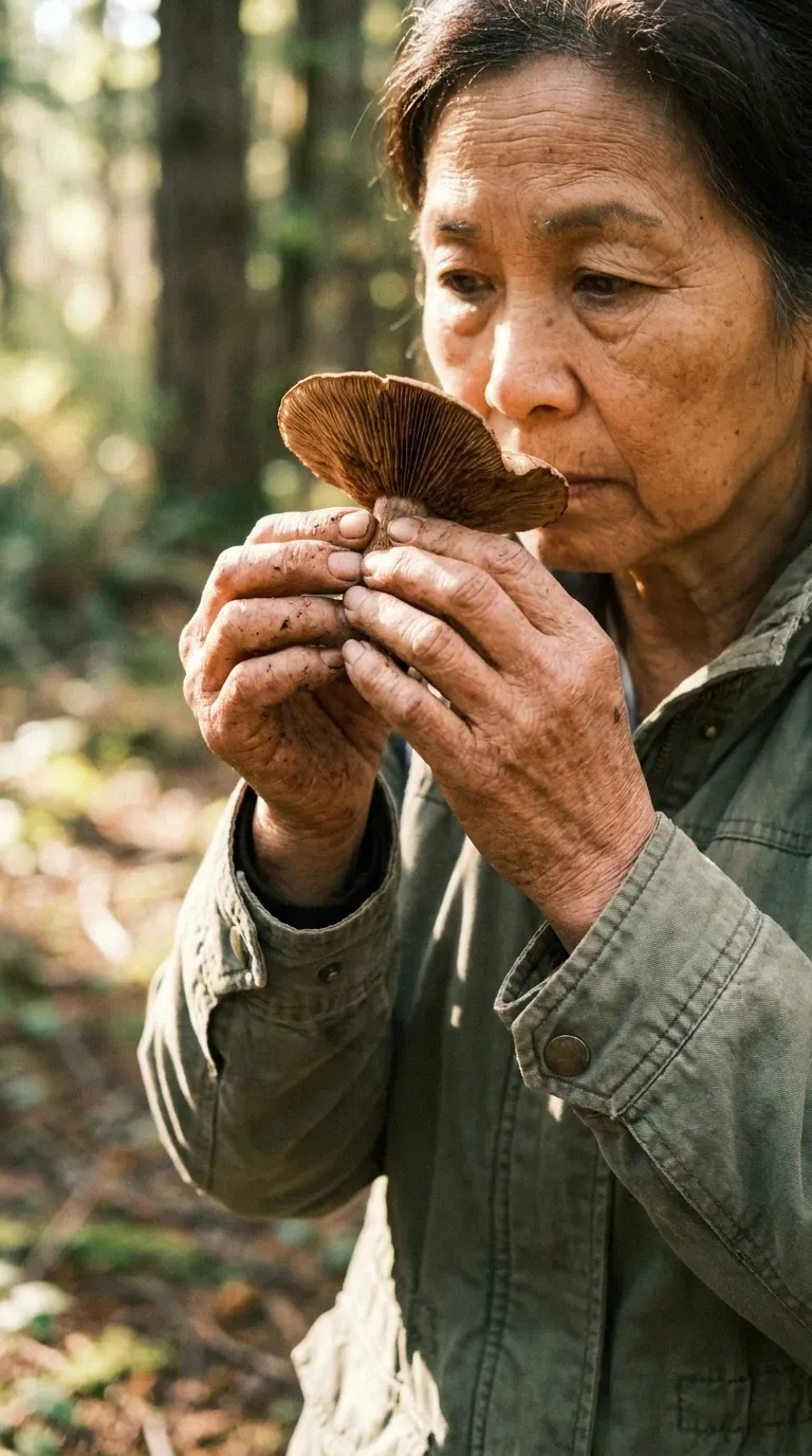 Forager Examining Specimen